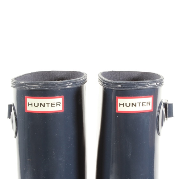 Hunter Women's Original Tall Gloss Rain Boots Navy - Picture 8 of 8